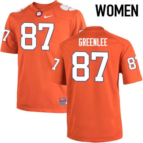 Women Clemson Tigers #87 D.J. Greenlee College Football Jerseys-Orange